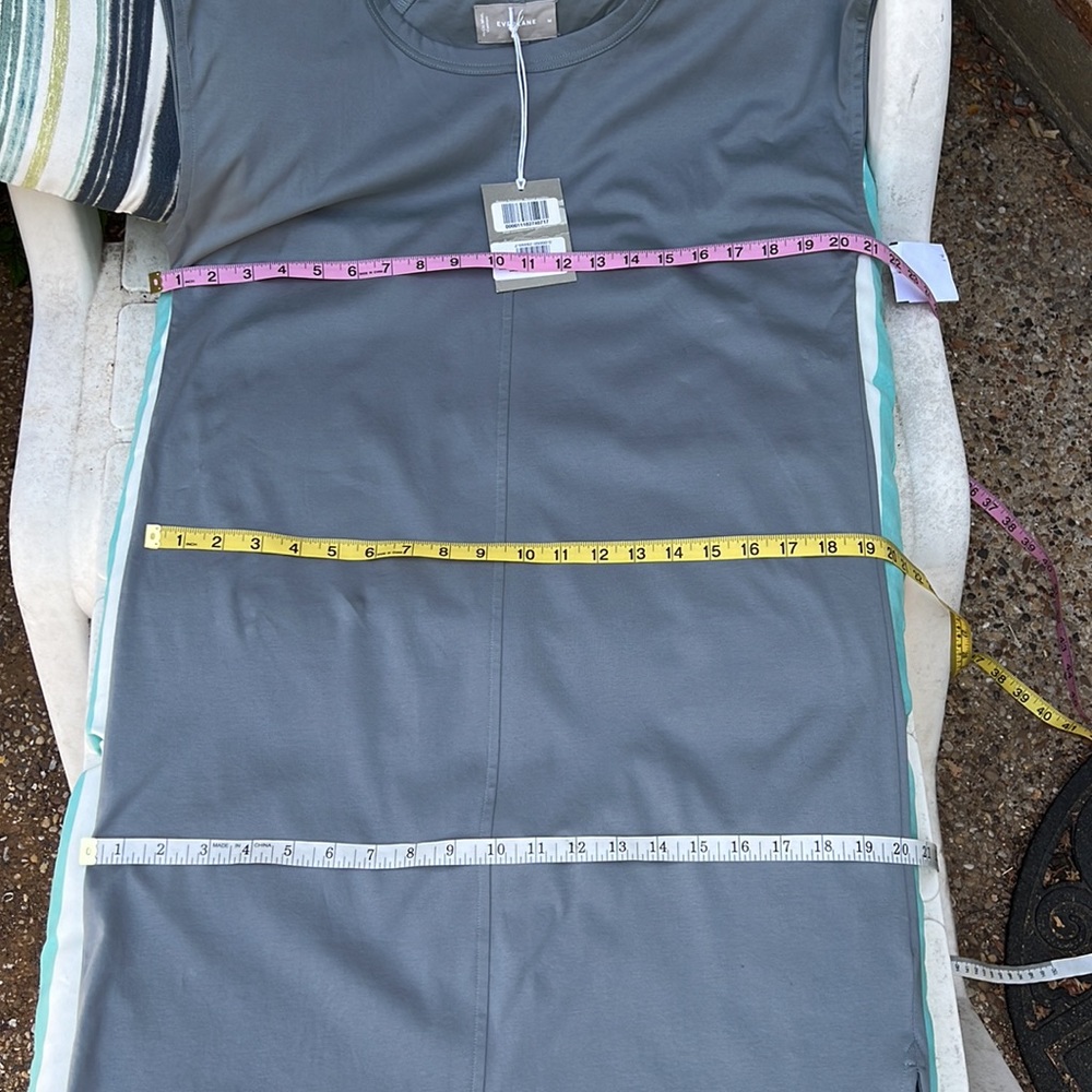 Everlane Lux Cotton Side Slit Tee Dress Faded Sage Size M - Picture 8 of 16